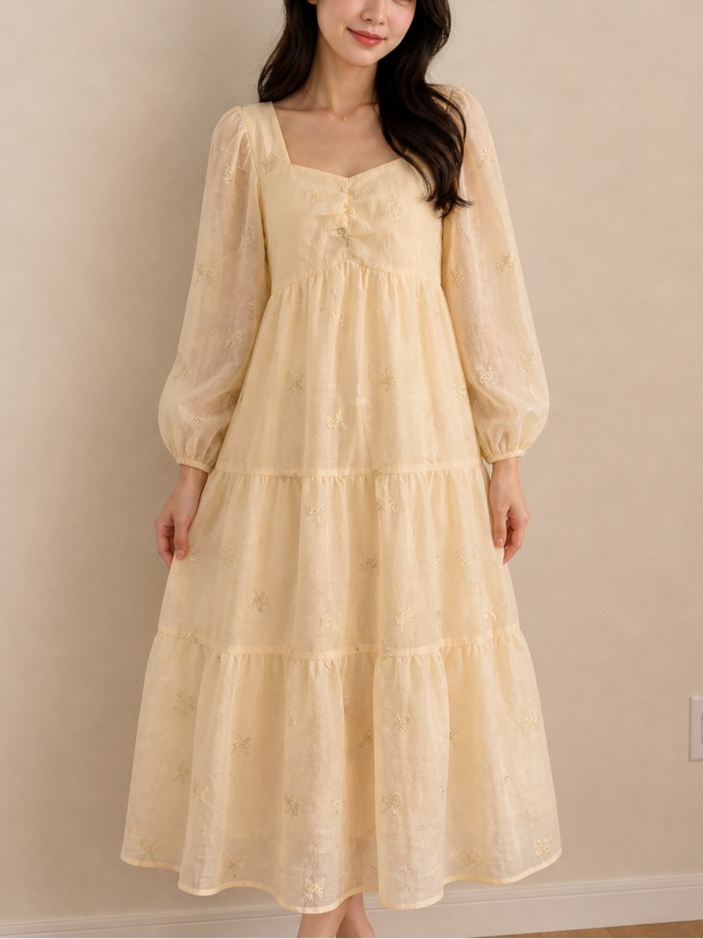 Polagram embroidered Maxi Dress